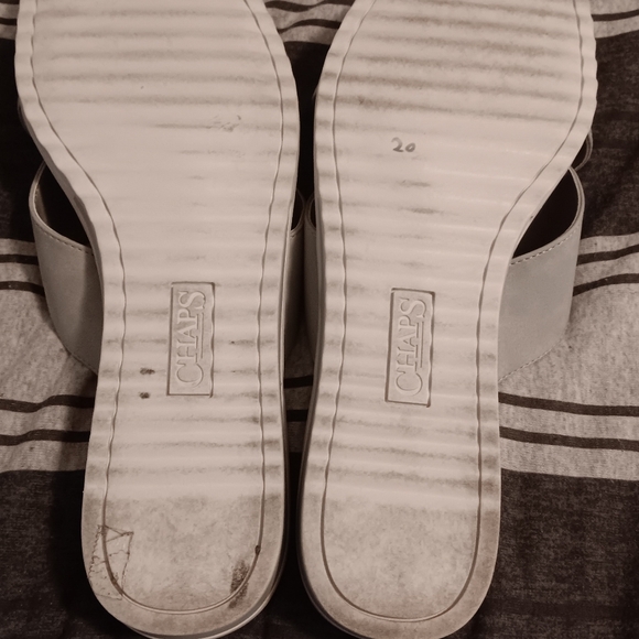 Chaps Olessia Size 10B Gray Slides Synthetic Women Sandal Wedge Low Heel Shoes - Picture 5 of 5